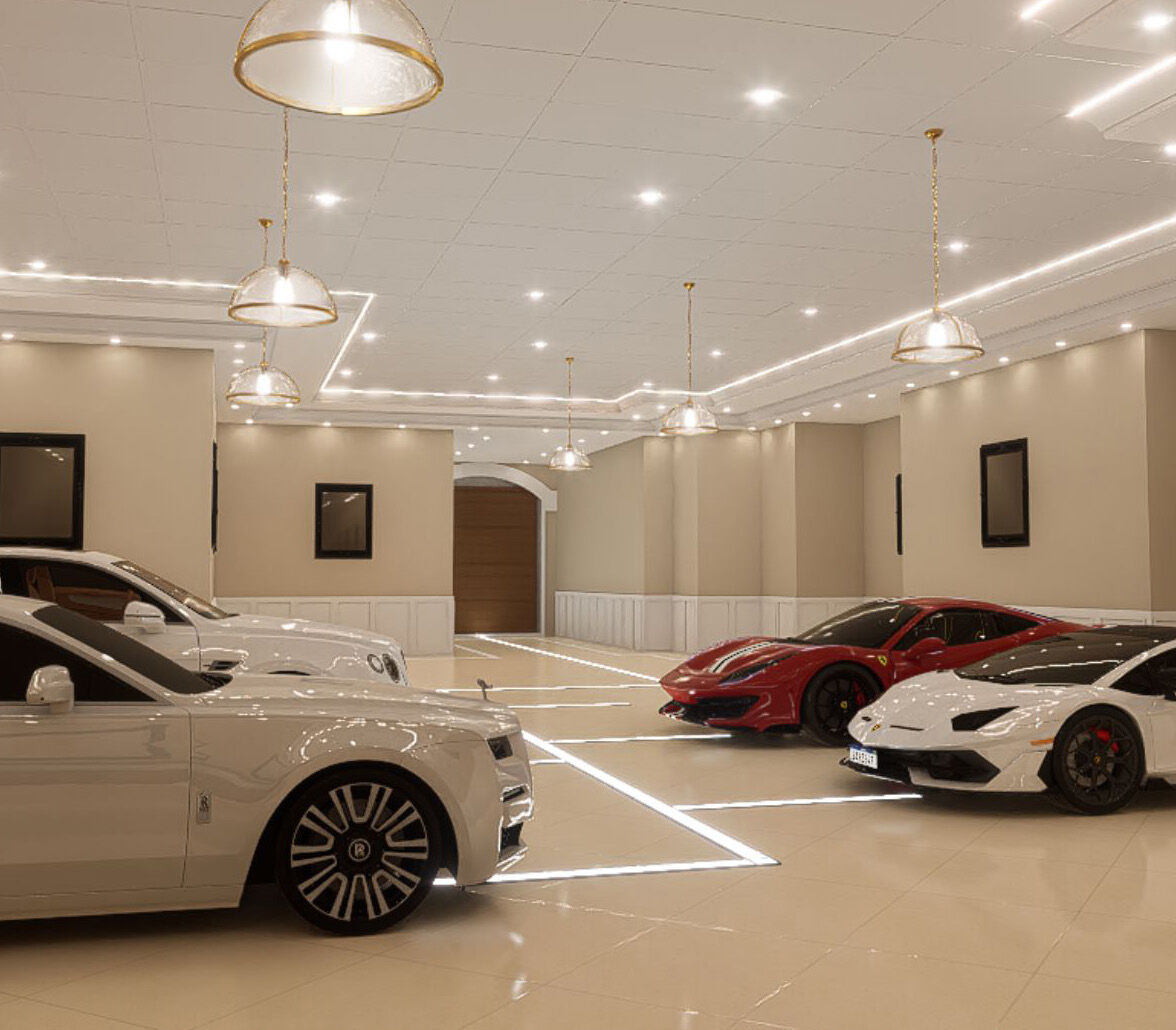 Rendering of the unfinished lower-level garage at The Princeton Preserve